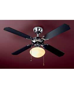 Unbranded Urban Black Chrome 4 Blade Ceiling Light Fan