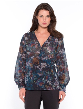 Unbranded V-Neck Printed Voile Blouse