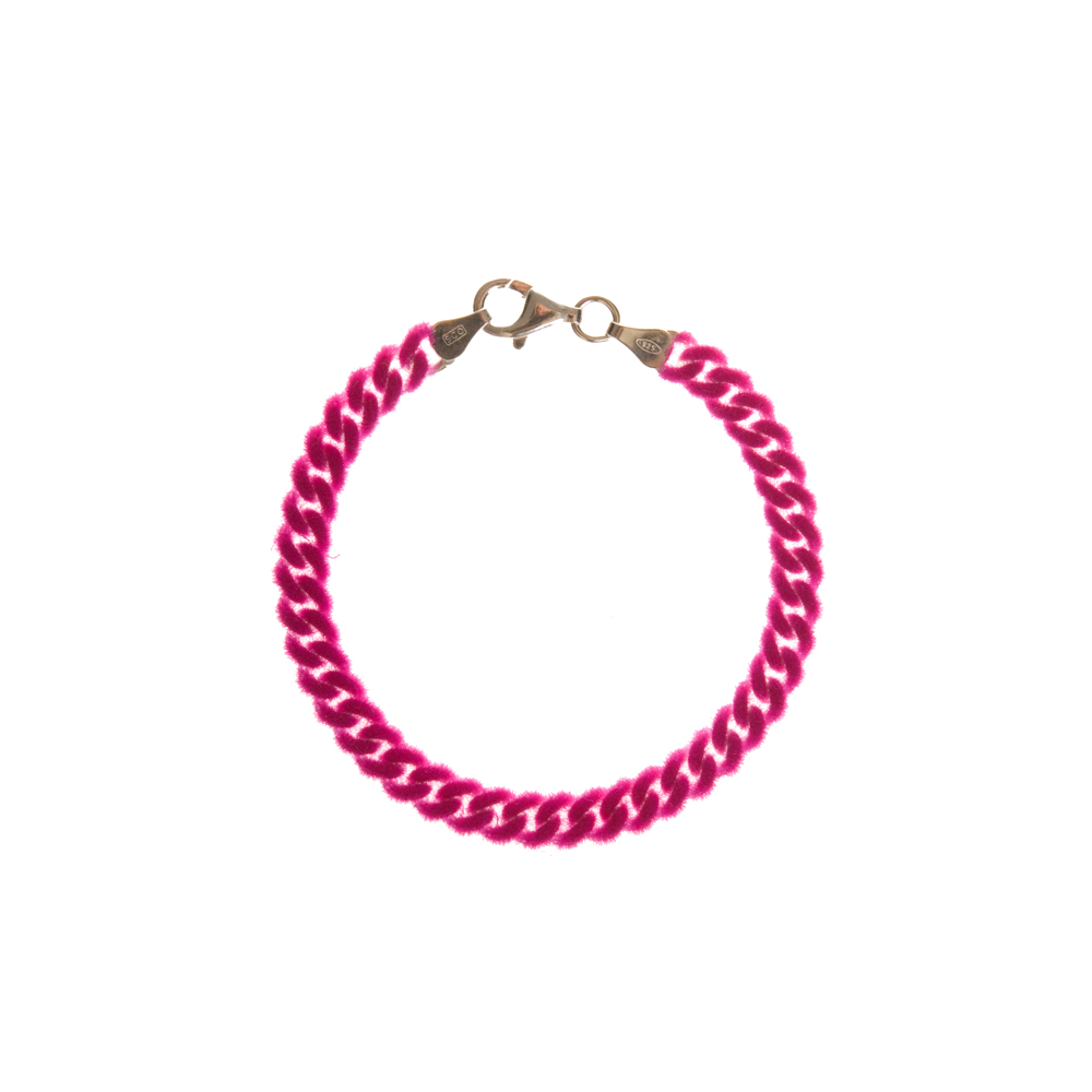 Unbranded Velour Chain Bracelet - Fuchsia