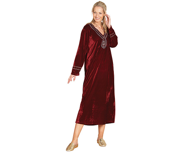 Unbranded Velour Glamour Kaftan, Burgundy Large to Extra Large(2)