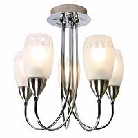 Vemar Five Light Semi Flush Chrome Finish