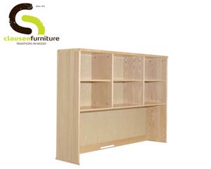 Unbranded Veneer rect desk hutch maple