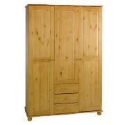 Unbranded Vermont 3 door 3 drawer Wardrobe, Antique Pine