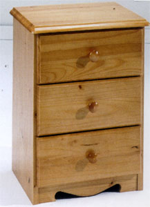 Verona 3 drawer bedside