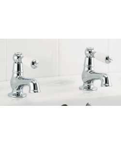 Victorian Chrome Lever Basin Taps