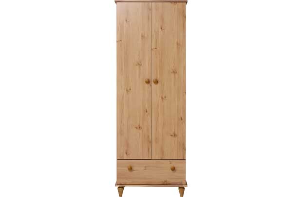 Unbranded Victoriana 2 Door 1 Drawer Wardrobe - Pine Effect