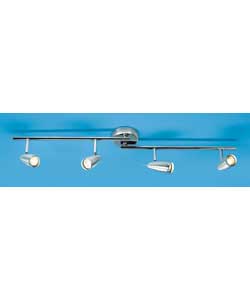 Unbranded Vodo 4 Light Brushed Aluminium Folding Spotlight Bar