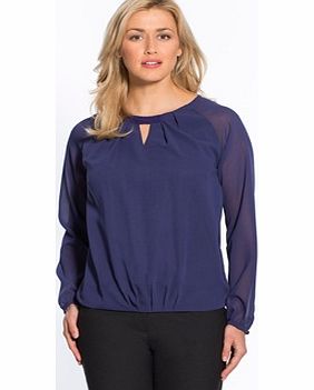Unbranded Voile Blouse with Beaded Neckline