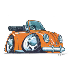 VW Beetle Convertable - Orange T-shirt