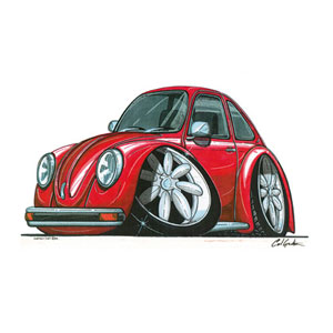 VW Beetle Mk 2 - Red T-shirt