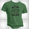 Stylised artwork blueprint design of the most instantly recognisable car of them all.