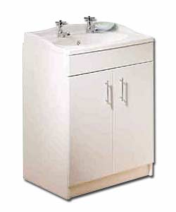 White Finish Vanity Unit With Sink