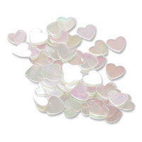 Iridescent confetti looks magical against white or