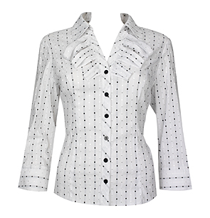 Unbranded White Origami Spot Jacquard Blouse