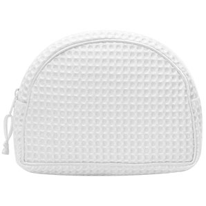 White waffle fabric bag with white vinyl lining, w