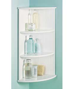 White Wall Mounted Corner Shelving Unit