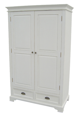 WHITE WARDROBE 2 DOOR 2 DRAWER KRISTINA