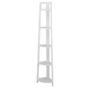 Unbranded White Wood 5 Tier Corner Shelving Unit