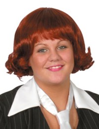 Bob wig with the ends curled up and out.