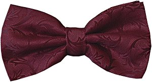 Wine Embossed Bow Tie