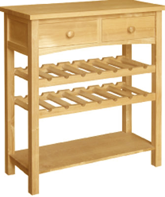 Unbranded WINE RACK WIDE 2 DRAWER OILED HARDWOOD ACORN