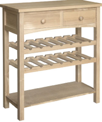 Unbranded WINE RACK WIDE 2 DRAWER OILED HARDWOOD