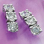 Womens 18ct. &frac12;ct. Diamond Trilogy Earrings