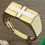 Womens 9ct. St. George Cross Ring