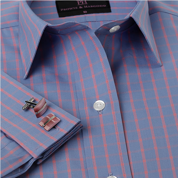 Women`s Blue & Pink Check Classic Shirt