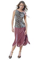 Womens Fit & Flare Velvet Skirt