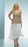 Womens Hand Beaded Chiffon Skirt