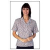Womens Navy/Burgundy Print Business Blouse -