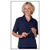 Womens Navy Diamond Print Business Blouse -