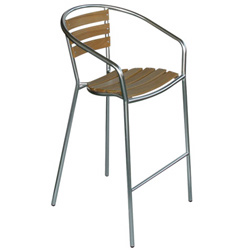 Wood & Aluminium High Stool