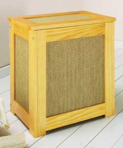 Wood and Rattan Storage Box