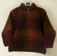 Check woolly fleece in autumn colours (rusty orange