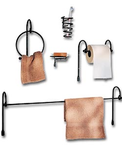 Wrought Iron Effect 5 Piece Bathroom Set