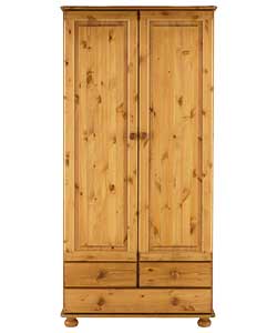 Unbranded Wycombe 2 Door 3 Drawer Wardrobe - Pine