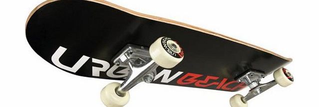 Urban Beach Pro Double Kick Skateboard Black Urban Text