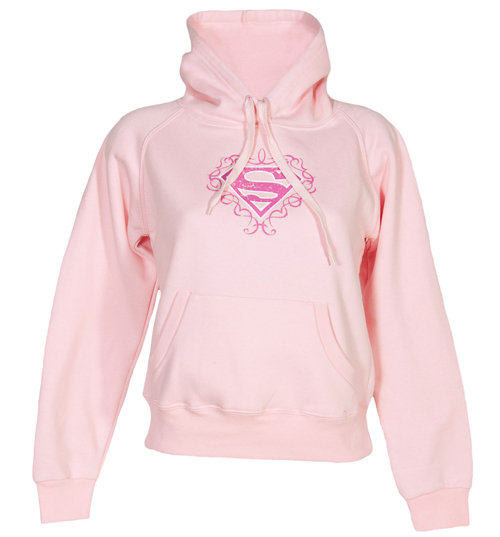 Ladies Pink Supergirl Hoodie from Urban Species