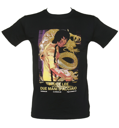 Mens Black Bruce Lee T-Shirt from Urban