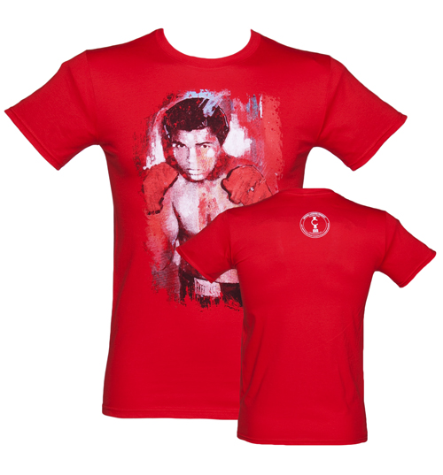 Mens Red Muhammad Ali Painted Design