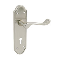 Ashworth Lever Lock Door Handle Satin Nickel