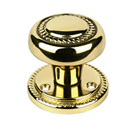 Mortice Knob Georgian Polished Brass 64mm