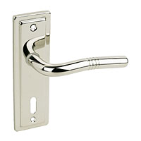 Nevada Lock Door Handle Polished Nickel