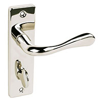 WC Door Handle Victoria Polished Nickel