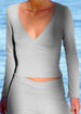 Pure long sleeve wrap top