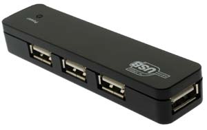 2.0 4 Port Hub Slim Design - Black - QU2H