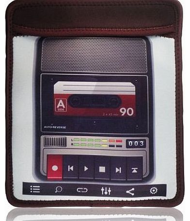iPad 1, 2 Retro Cassette Tape Deck Player Neoprene Case From The Vintage Range