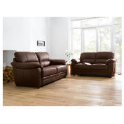 Valencia leather sofa large, chocolate